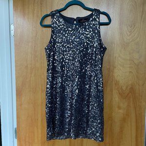 Steel Gray Sequin Mini Dress